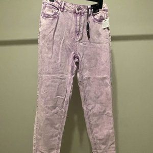 Lilac Stonewash Denim Mom Jeans (US Size 8, New with tags)